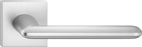 SPARK Q ajtóajtókilincs szögletes rozettás szálcsiszolt króm matt - CORONA PREMIUM Csak kilincs fel