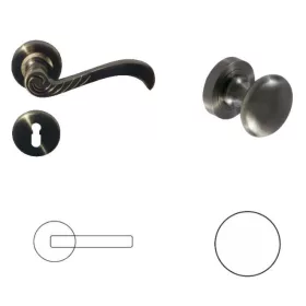 BB Knopf/Türknauf mit gescheuertr Oberfläche in Rose