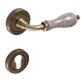   Sorrento Runder Rosetten PorzellanTürknauf Antiquität gescheuert Oberfläche BB Knopf/Knopf