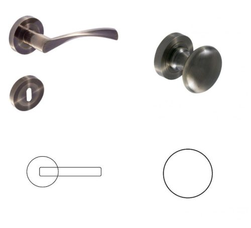 Gréta Buton/mâner pentru WC cu suprafață curățată antică