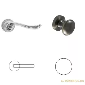   Tosca Runder Rosetten Silber Antiquität PZ Knopf mit gescheuertr Oberfläche