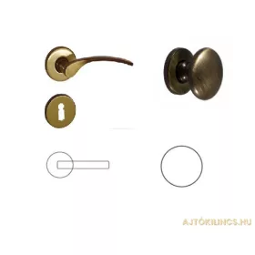 Ida Körrozettás Antik súrolt felület WC Gomb/Kilincs
