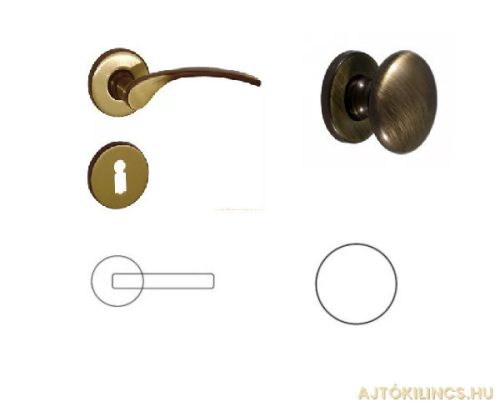 Ida Kreisförmige Rosette WC Knopf/Türknauf mit Antiquitäter gescheuertr Oberfläche