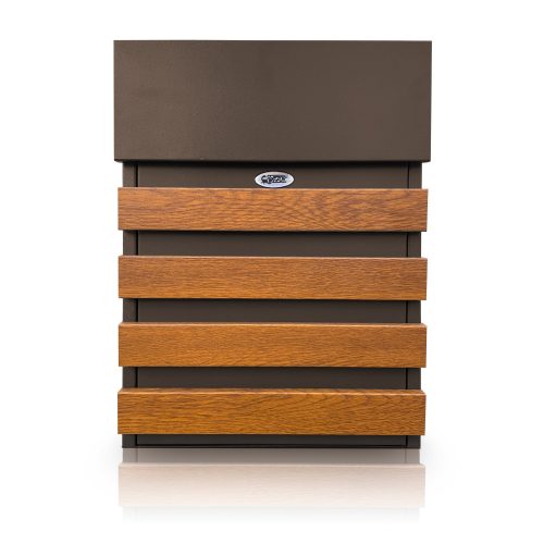 Cutie poștală Four-Lines Decor lemn stejar Nero-Aur