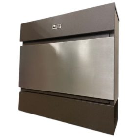 Proiectare gard cutie postală II. Maro + decor periat