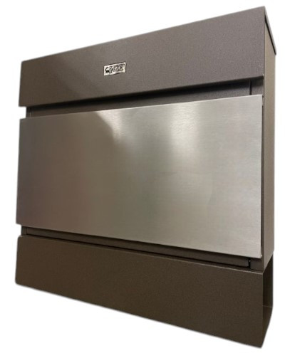 Proiectare gard cutie postală II. Maro + decor periat