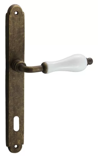 Samoha-Diána Pajzsos Fehér Porcelán Betétes Patinás Antik 55 mm BB