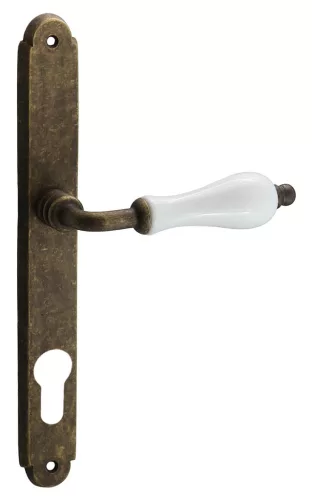 Samoha-Diána Pajzsos Fehér Porcelán Betétes Patinás Antik 88 mm PZ