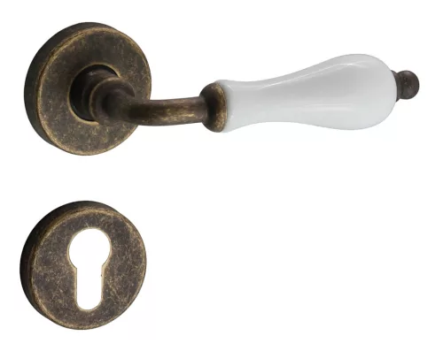 Samoha-Diána Rozetă rotundă Alb Porțelan insert Patina Antic PZ