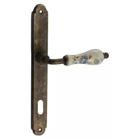   Samoha-Diána Ecranat Alb-Floral albastru Porțelan insert Patina Antic 90 mm BB