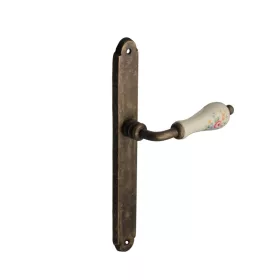   Samoha-Diána Ecranat Alb-Colorat floral Porțelan insert Patina Antic 90 mm BB