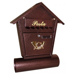 Mailbox Spi 1 Antique Bronze With tent top, Newspaper holder