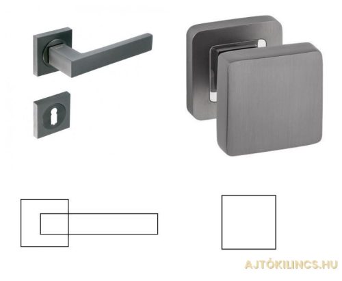 Buton/mâner fix pentru WC Matrix Square antracit/gri grafit