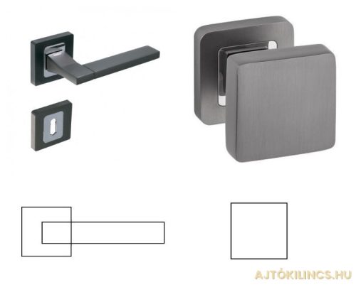 Topaz Quadrat Anthrazit/Graphitgrau WC Knopf/Türknauf