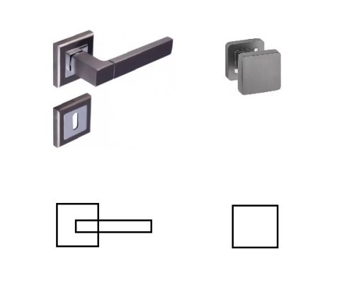 Star Quadrat Anthrazit/Graphitgrau BB Knopf/Türknauf