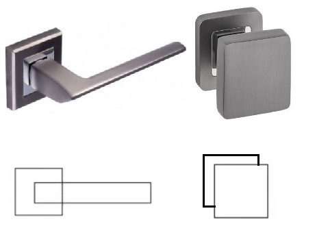 Quantum Quadratd Anthrazit/Graphitgrauer BB Knopf/Türknauf