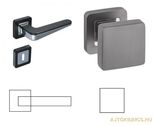 Duos Quadrat Anthrazit/Graphitgrau BB Knopf/Türknauf