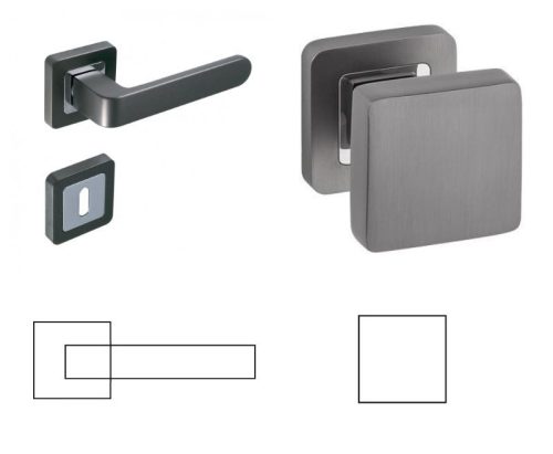 Rico Quadrat BB Knopf/Türknauf in Anthrazit/Graphitgrau