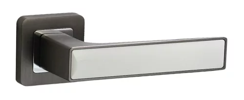 Rozetă pătrată decorativă Rozetă antracit/gri grafit cu inserție albă numai pe mâner Rozetă superioară