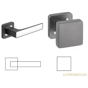   Deko Quadrat Anthrazit/Graphitgrau mit weißem Einsatz BB Knopf/Türknauf