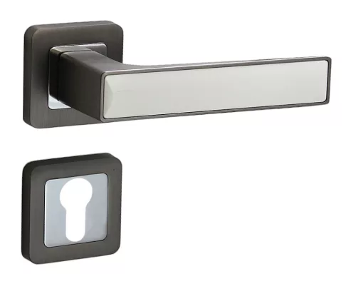 Rozetă pătrată Deco Antracit/Graphit Gri cu inserție albă PZ