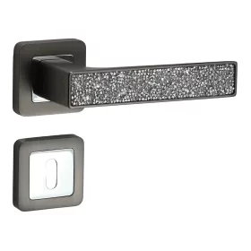   Rozetă Glamour Pătrată Antracit/Graphit Gri cu inserție de cristal alb BB