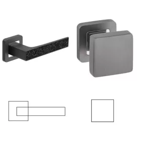   Glamour Quadratd Anthrazit/Graphitgrau mit schwarzem Kristalleinsatz BB