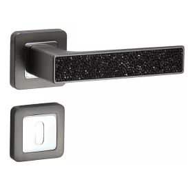   Rozetă Glamour Pătrată Antracit/Graphit Gri cu inserție de cristal negru BB