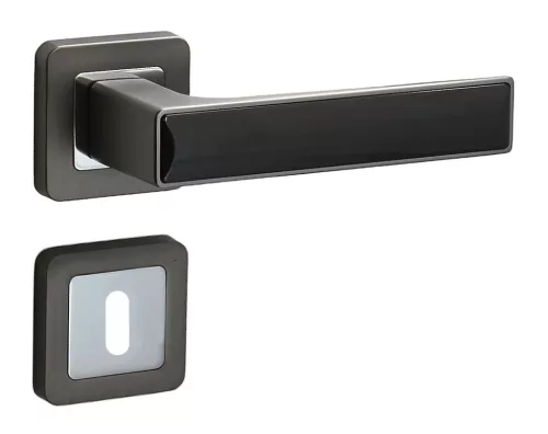 Rozetă pătrată Deco Antracit/Graphit Gri cu inserție neagră BB