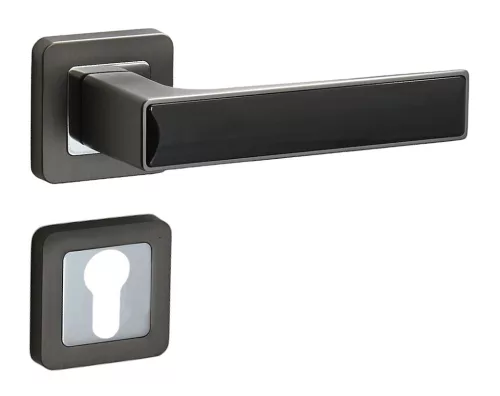 Model de rozetă pătrată Deco Antracit/Graphit Gri cu inserție neagră PZ