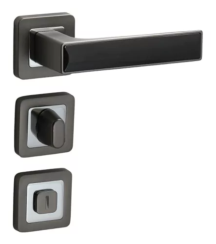 Rozetă pătrată deco antracit/gri grafit cu WC cu inserție neagră