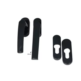   Nagyalakú Ablakfélkilincs Redőnyös/Sima Pár Antracit + PZ oválrozetta