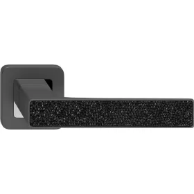   DECO ajtókilincs kerek rozettás grafit + GLAMOUR betét fekete kristályok BB