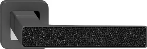 DECO ajtókilincs kerek rozettás grafit + GLAMOUR betét fekete kristályok BB