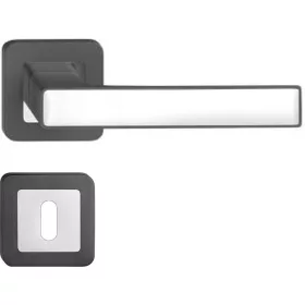 DECO ajtókilincs kerek rozettás grafit + fehér betét BB