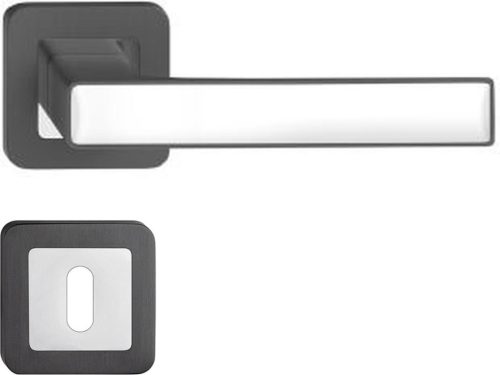 DECO ajtókilincs kerek rozettás grafit + fehér betét BB