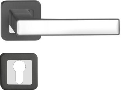 DECO ajtókilincs kerek rozettás grafit + fehér betét PZ