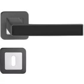   DECO ajtókilincs kerek rozettás grafit + fényes fekete betét BB