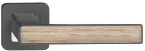 DECO ajtókilincs kerek rozettás grafit + Sonoma tölgyfa betét Csak kilincs felső rozettán