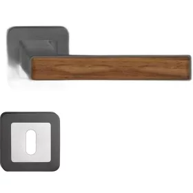   DECO ajtókilincs kerek rozettás grafit + közepes tölgy betét BB