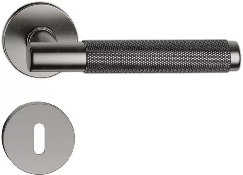 TIME ajtókilincs kerek rozettás R SLIM sötétszürke - CORONA PREMIUM színben BB