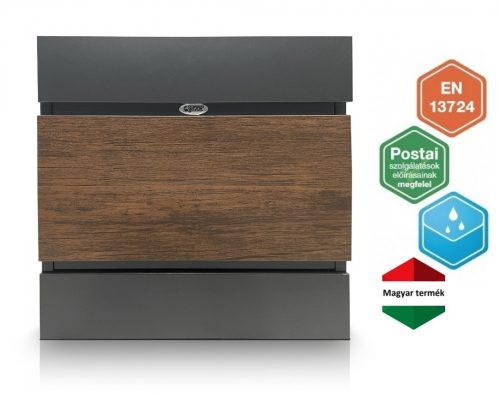 Proiectare gard cutie postală II. Decor lemn Antracit-Nuc