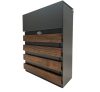 Mailbox Four-Lines Wood decor Anthracite-Walnut