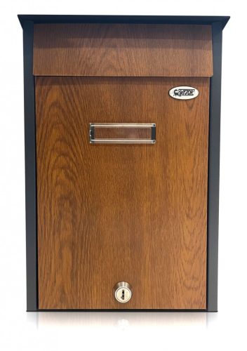 Mailbox Posta I. Wood decor Anthracite-Golden oak