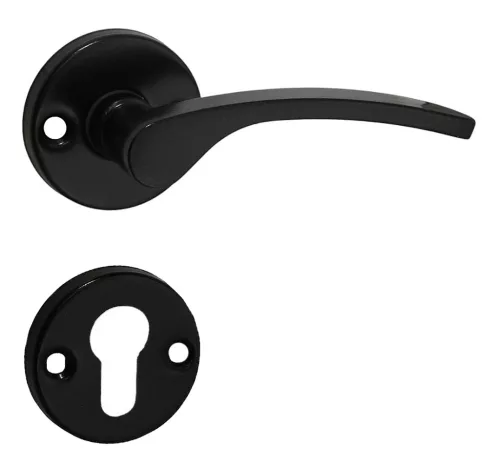 Lana čierna okrúhla rozeta kľučka dverí PZ