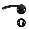 Lana Black Round Rosette Door Handle PZ