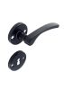 Lana Black Round Rosette Door Handle PZ