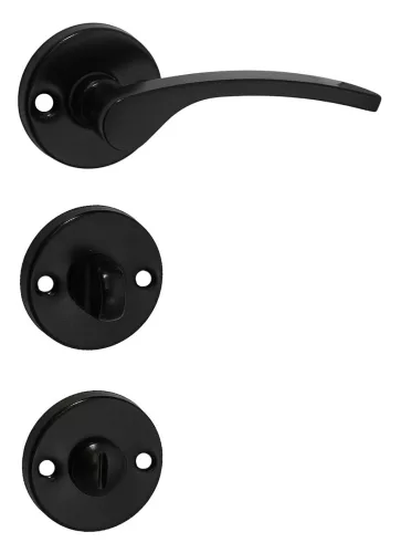 Lana Čierna okrúhla rozeta kľučka dverí WC