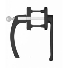   Nagyalakú Ablakfélkilincs Redőnyös Zárható/Sima Pár Fekete