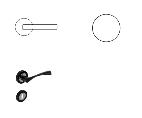 Gréta Pro Black Line Fekete Szín WC  Gomb/Kilincs